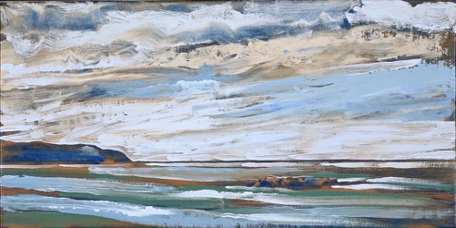 Kaena Point, 9" x 18", oil on linen, 2007, private collection. Kaena Point, 9" x 18", oil on linen, 2007, private collection.